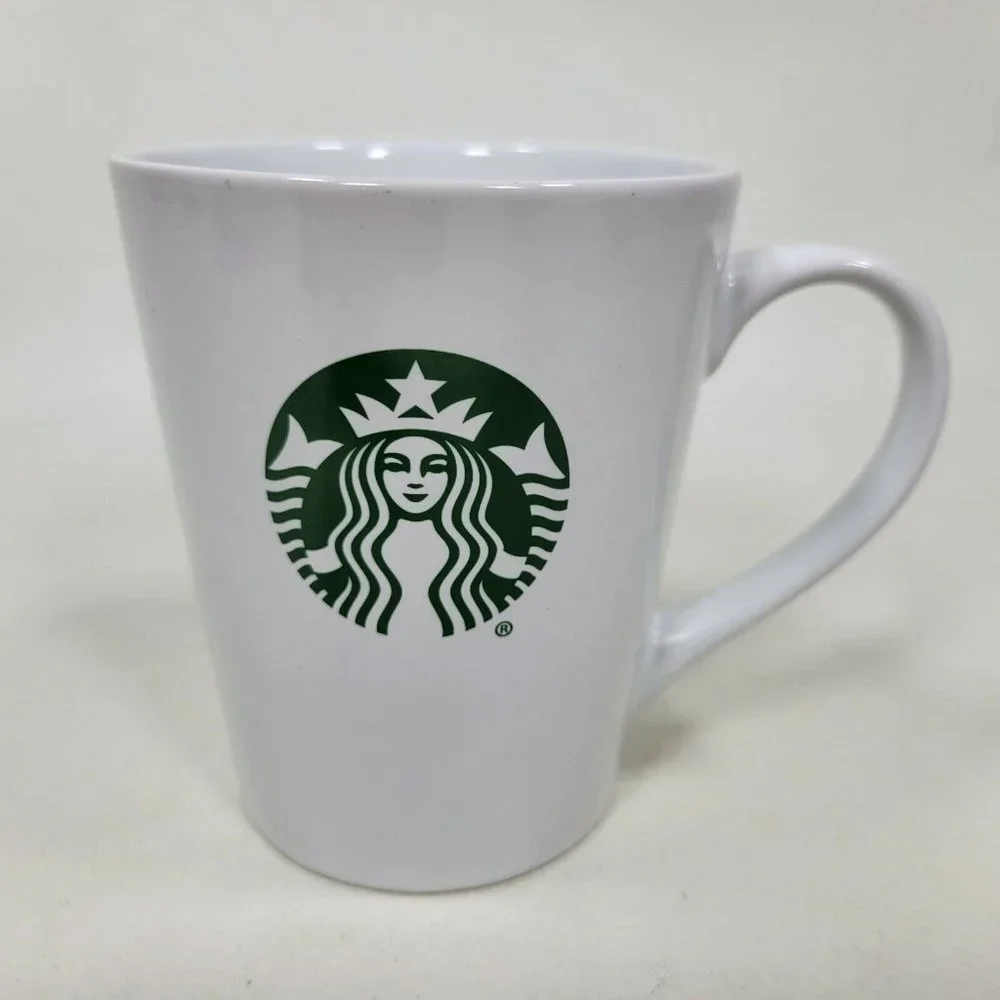 Starbucks Classic Green Logo 12oz Coffee Mug White 2017 Hot Beverage Tea Cup